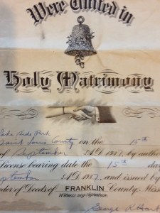 my mother's first marriage license